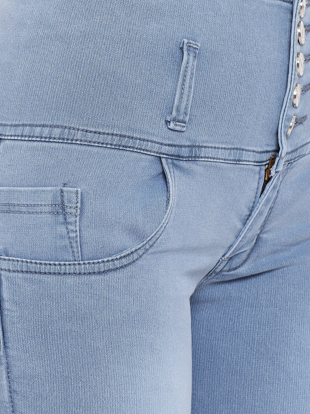 High Waist 5 Button Grey Shorts - NiftyJeans