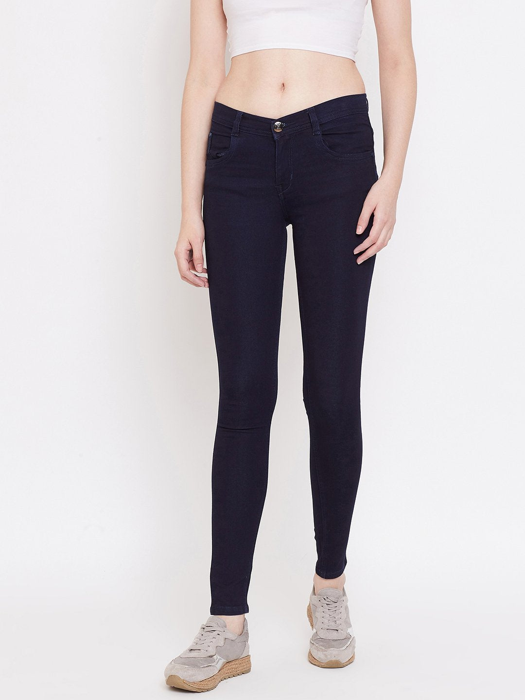 Slim Fit Stretchable Carbon Blue Jeans - NiftyJeans