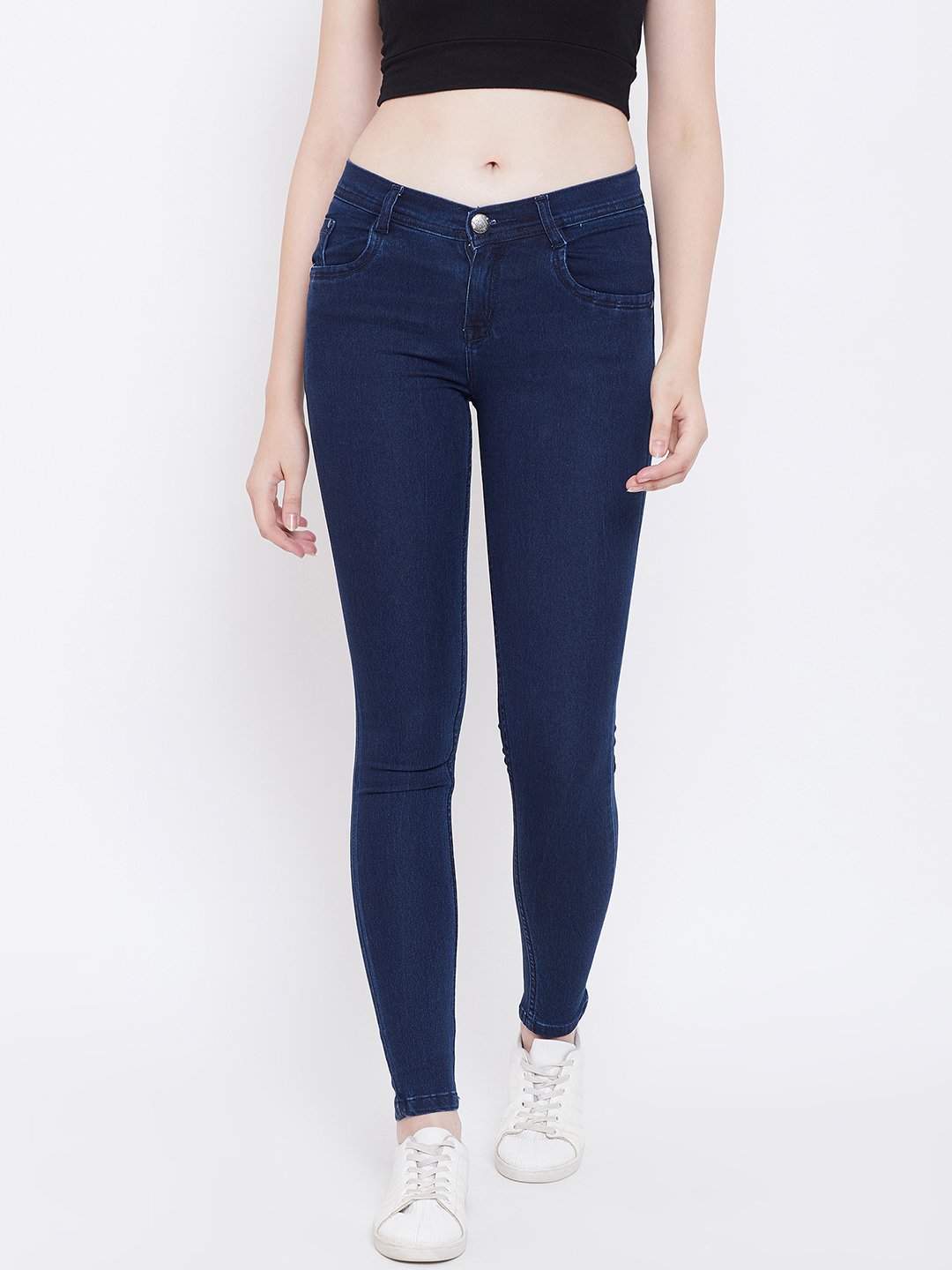 Slim Fit Stretchable Basic Blue Jeans - NiftyJeans