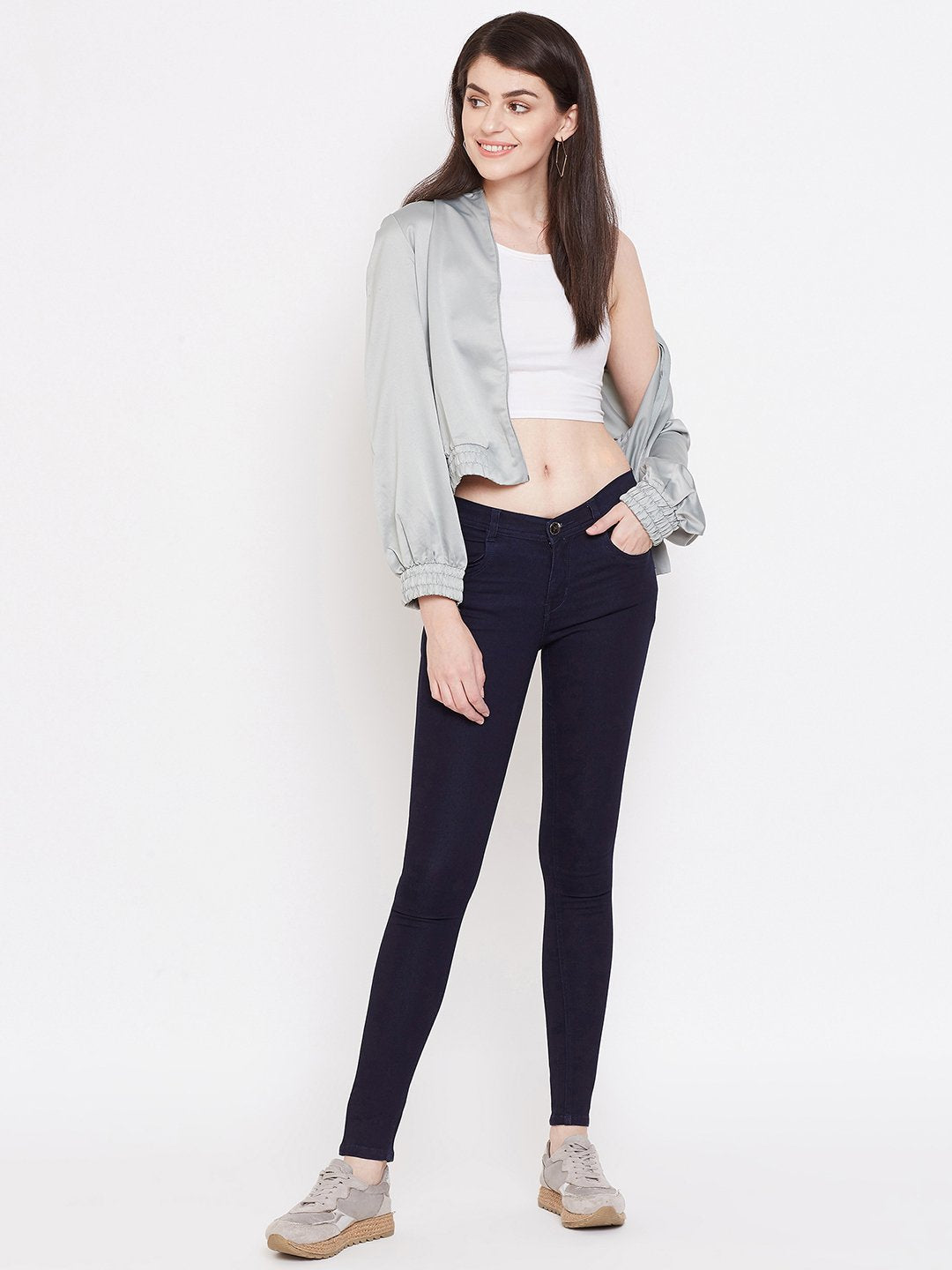 Slim Fit Stretchable Carbon Blue Jeans - NiftyJeans