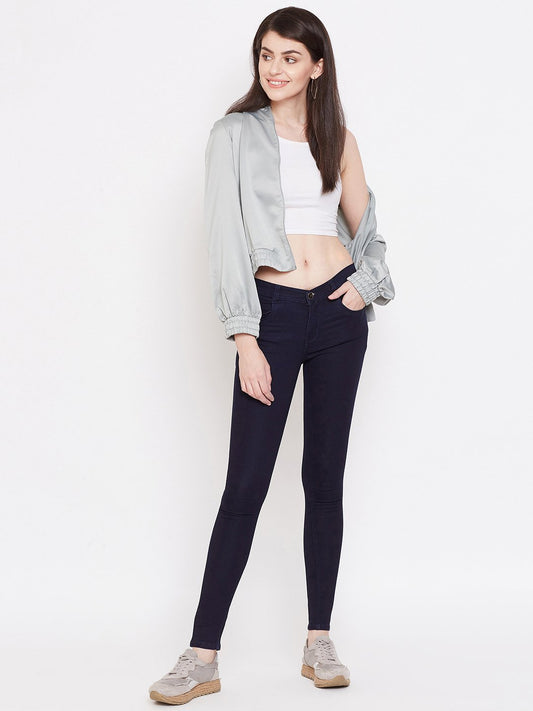 Slim Fit Stretchable Carbon Blue Jeans - NiftyJeans