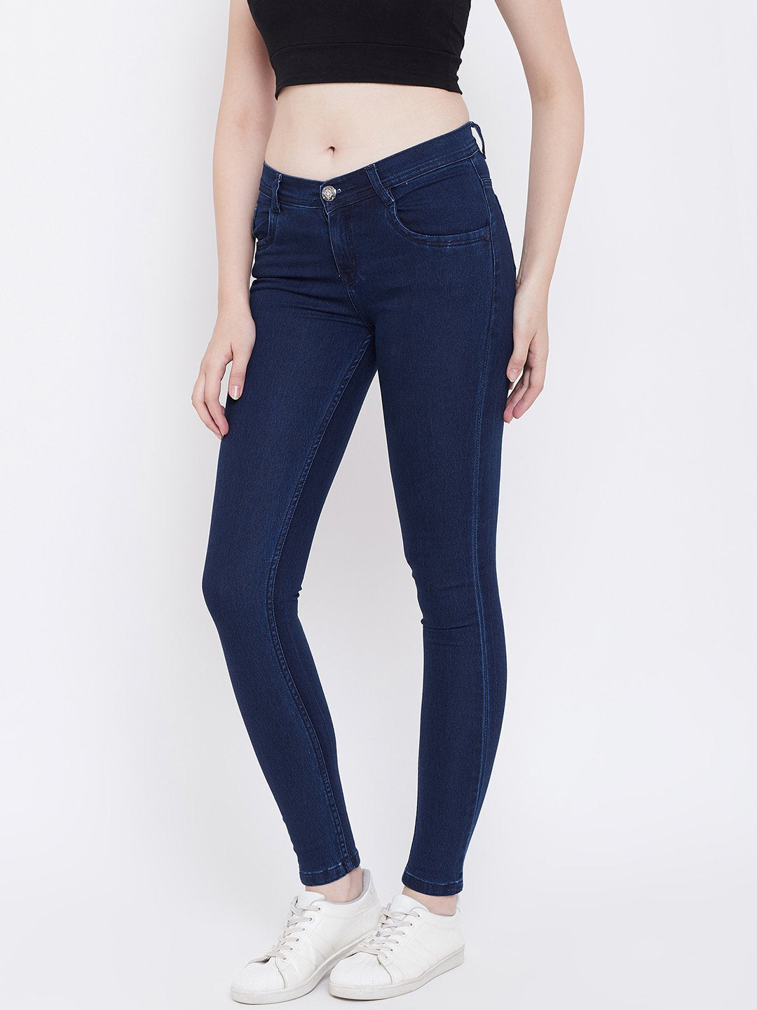 Slim Fit Stretchable Basic Blue Jeans - NiftyJeans