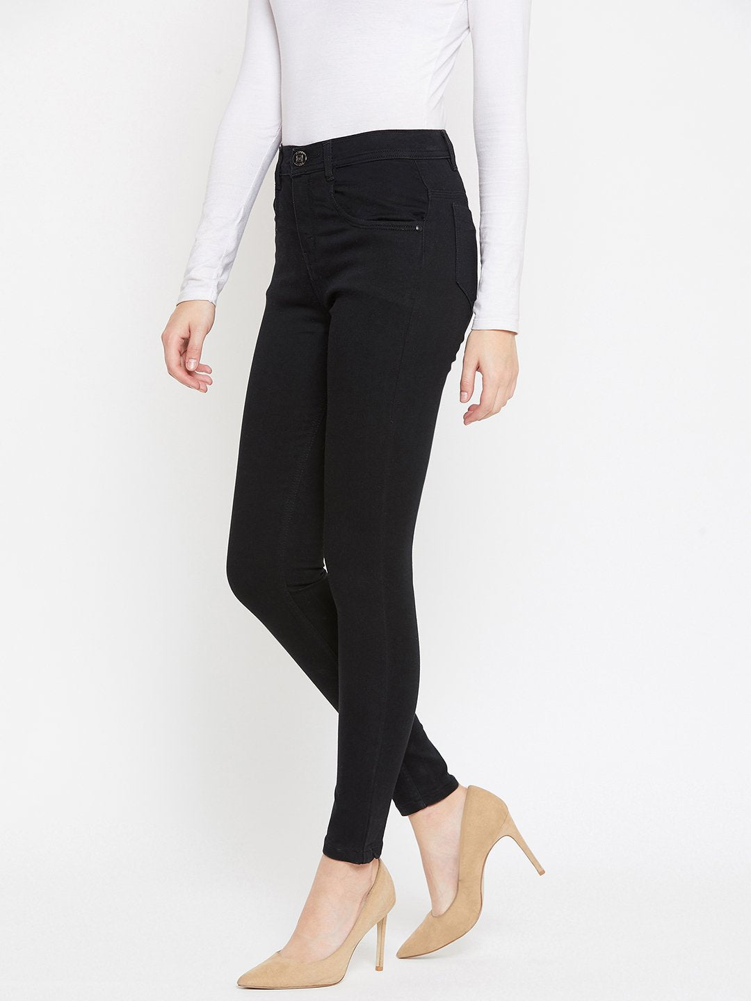 High Waist Stretchable Black Jeans - NiftyJeans