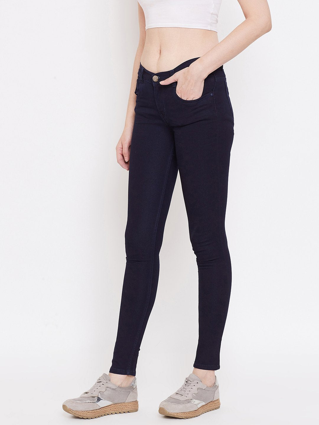 Slim Fit Stretchable Carbon Blue Jeans - NiftyJeans