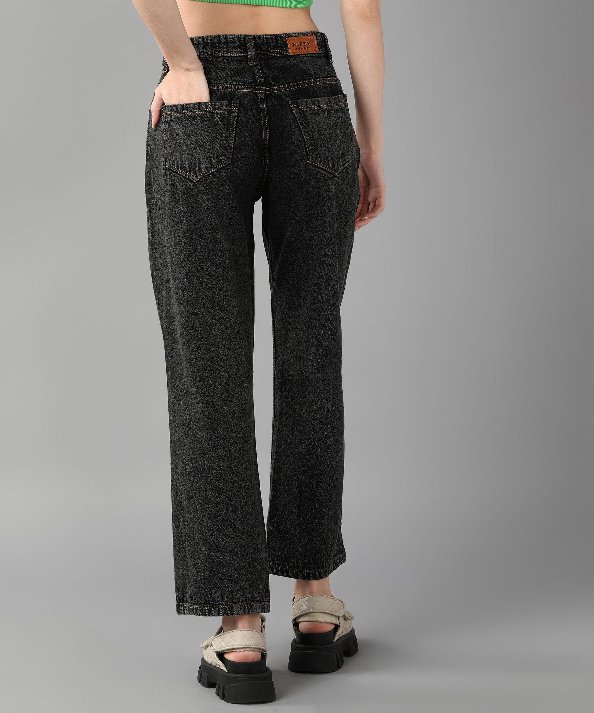 Relaxed Fit Distressed Grey Jeans - NiftyJeans