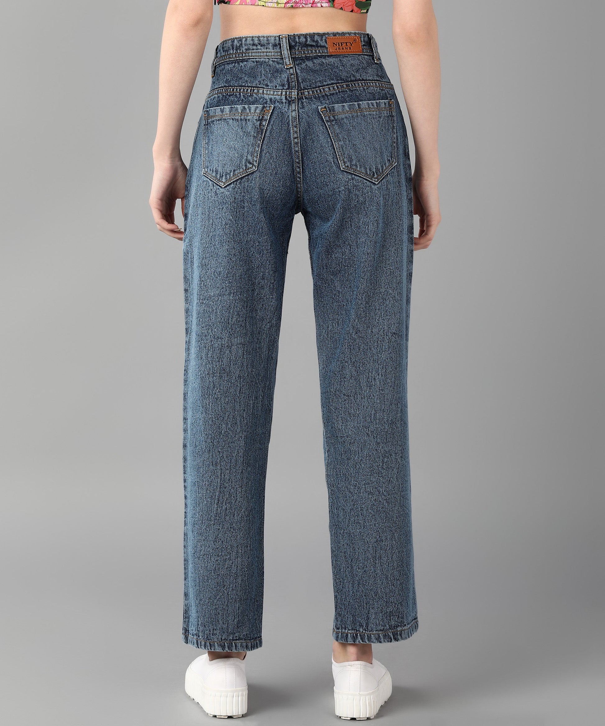 Relaxed Fit Distressed Sky Blue Jeans - NiftyJeans