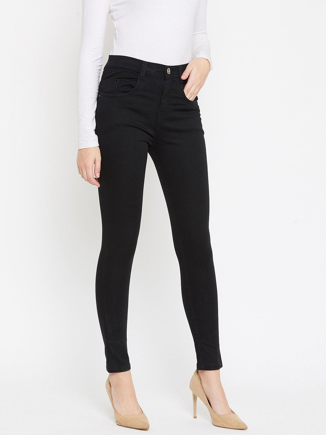 High Waist Stretchable Black Jeans - NiftyJeans