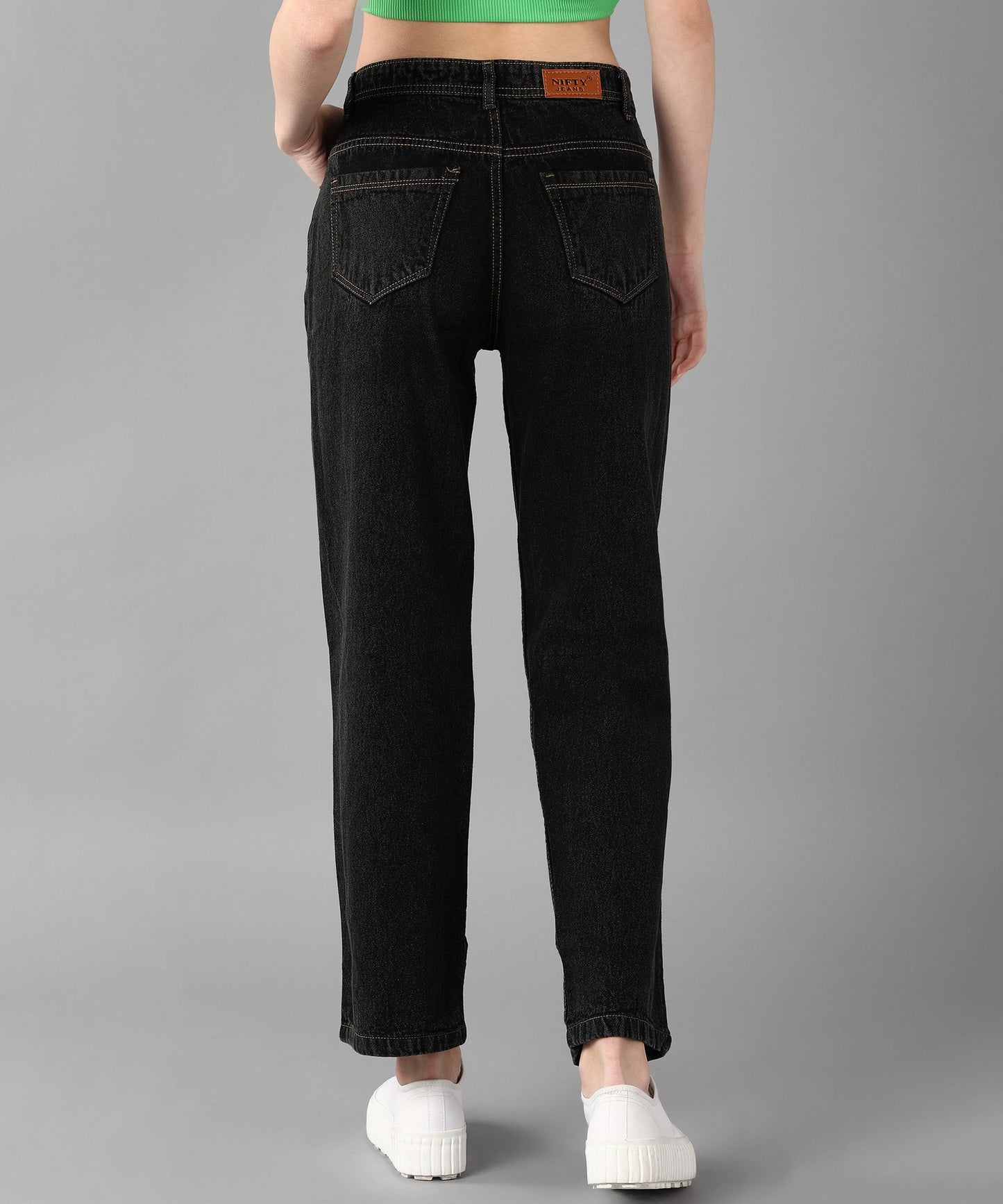 Relaxed Fit Distressed Black Jeans - NiftyJeans