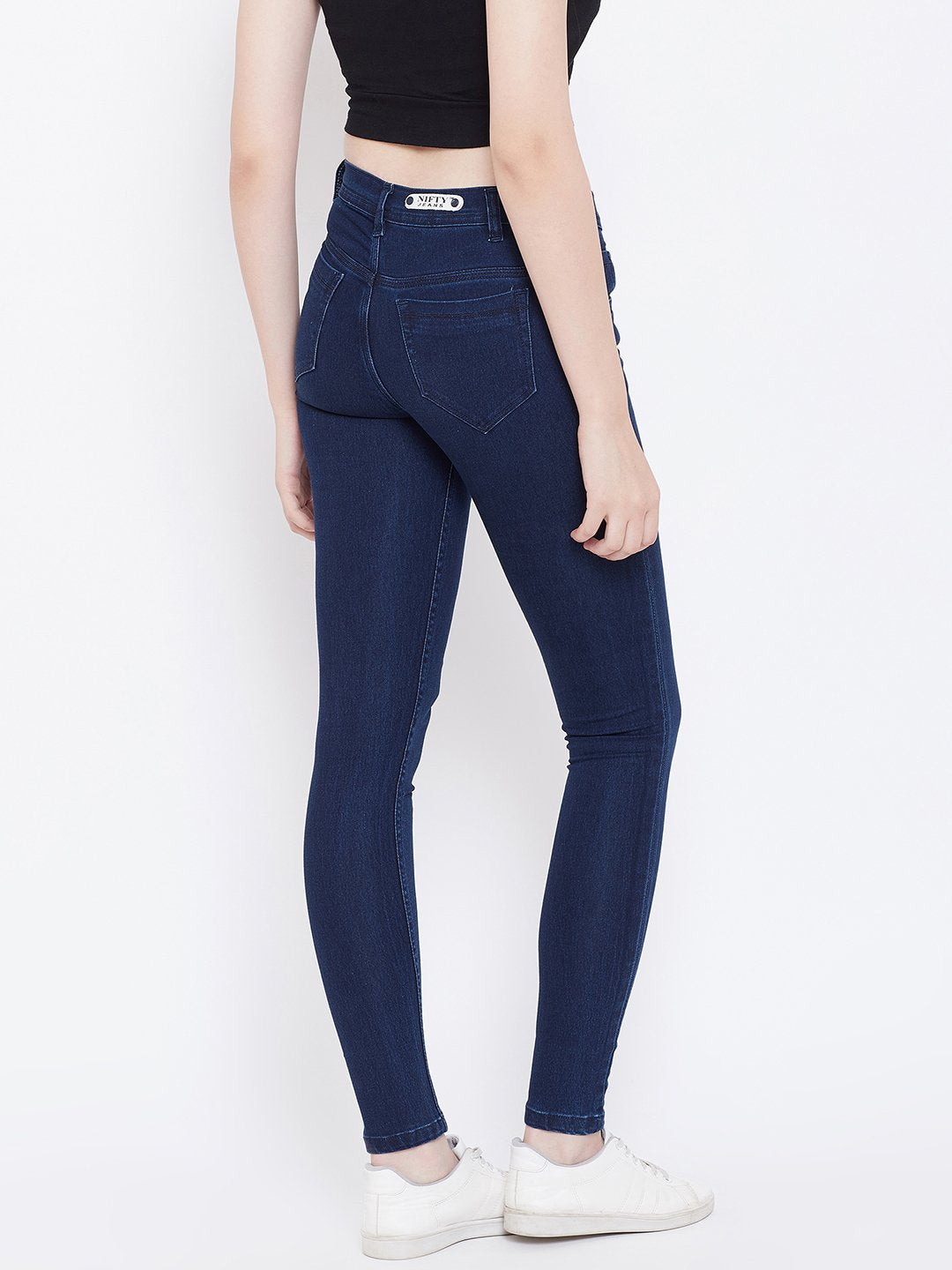 Slim Fit Stretchable Basic Blue Jeans - NiftyJeans