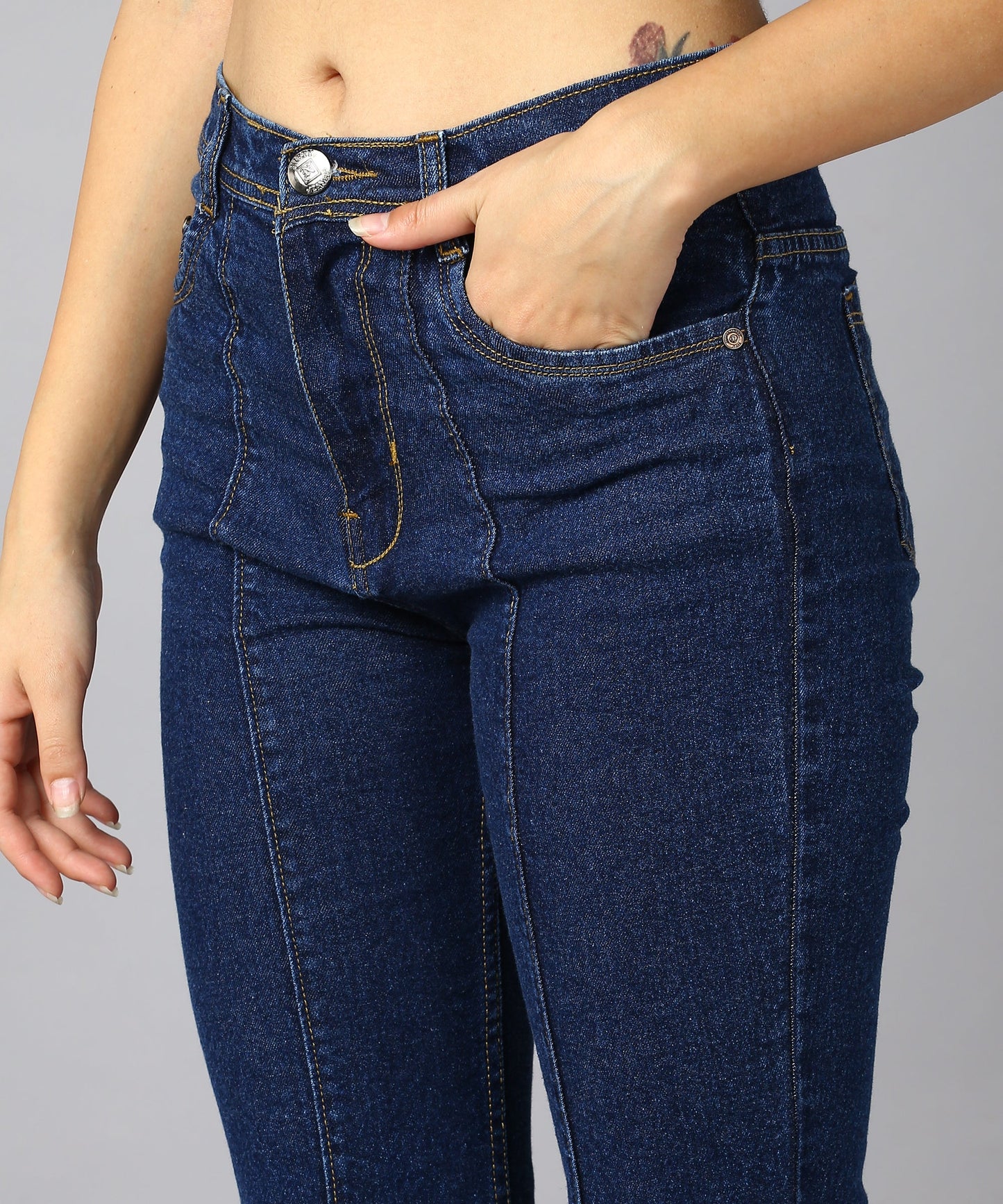 High Waist Bell Bottom Blue Jeans - NiftyJeans