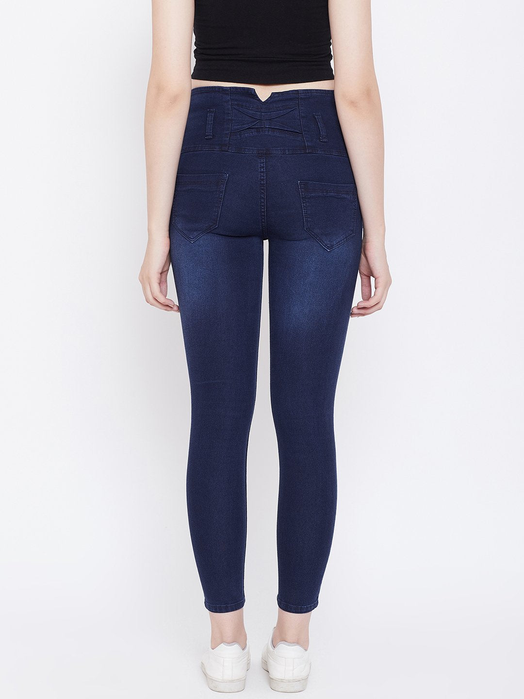 High Waist 5 button Blue Jeans - NiftyJeans