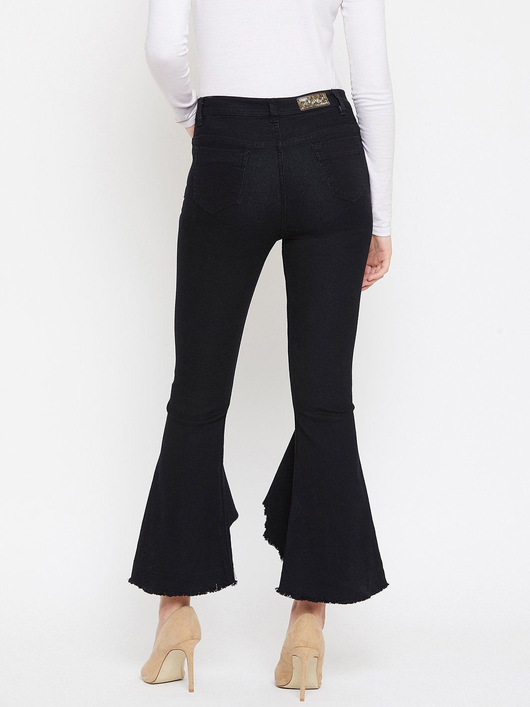 High Waist Flared Black Jeans - NiftyJeans