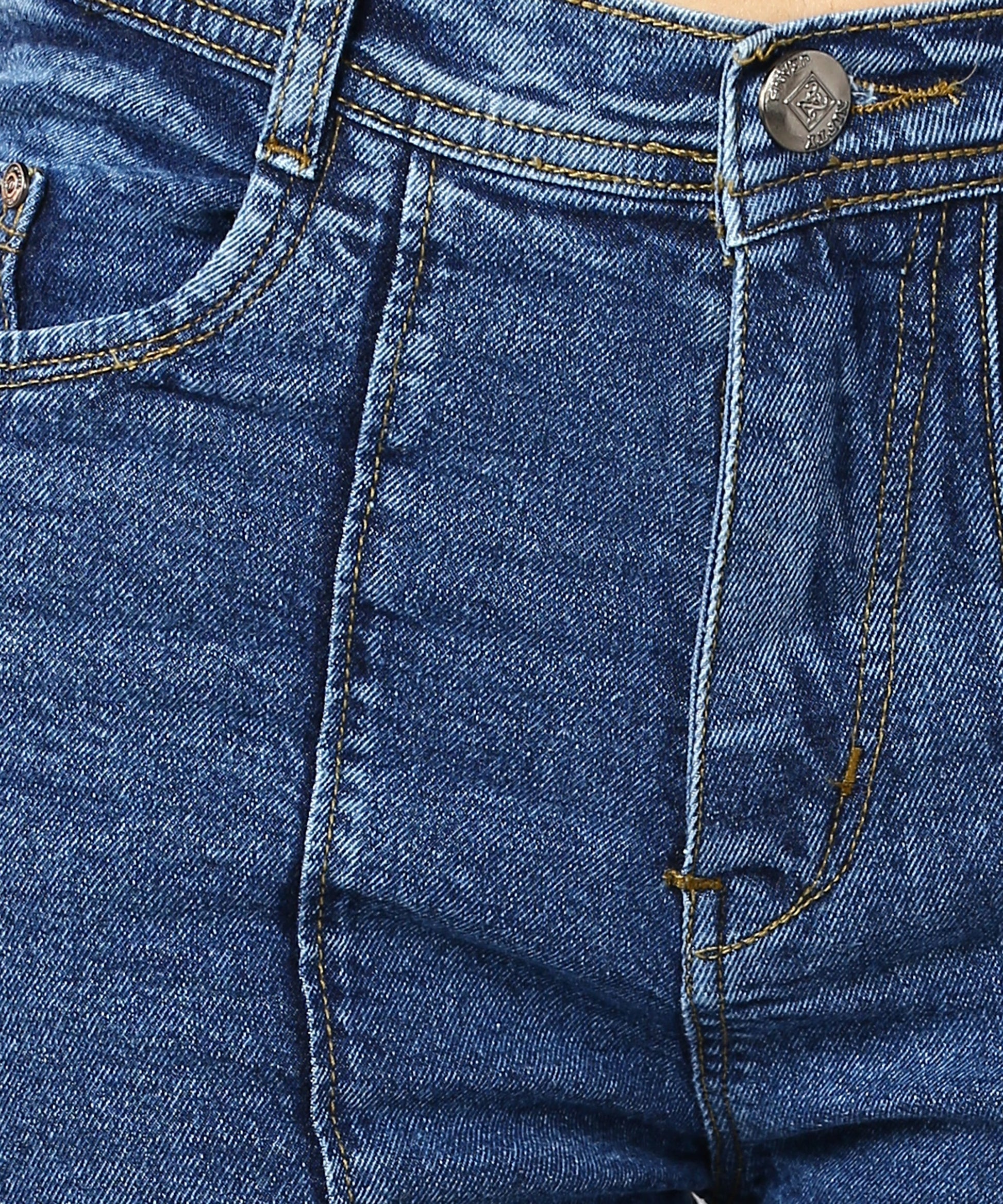 High Waist Bell Bottom Medium Blue Jeans - NiftyJeans