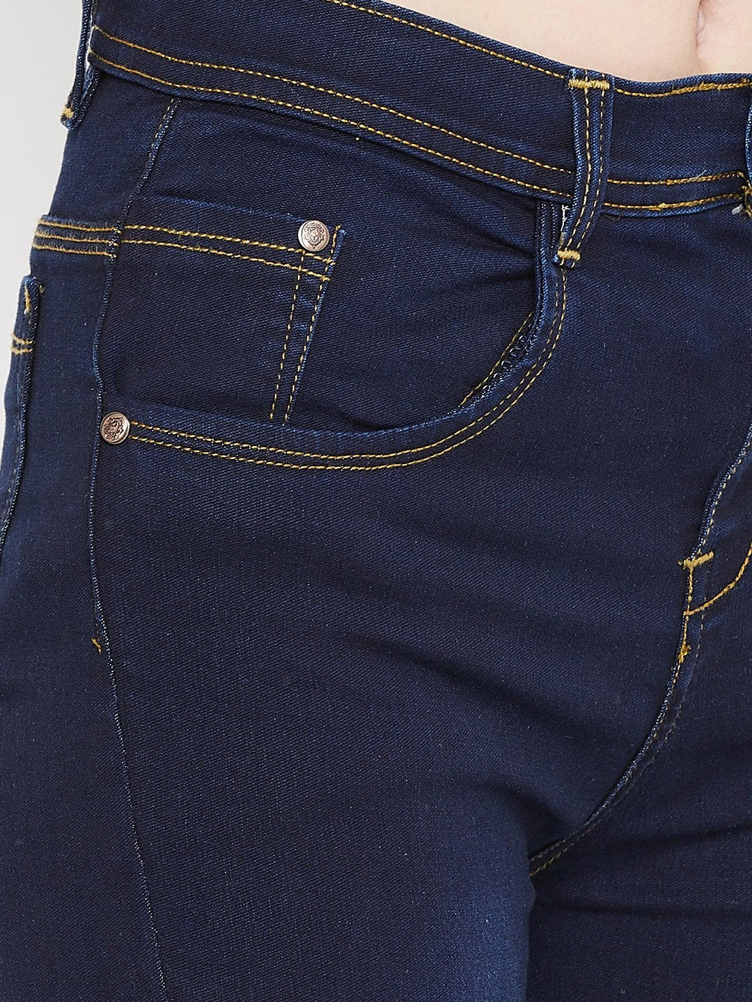 High Waist Stretchable Basic Blue Jeans - NiftyJeans