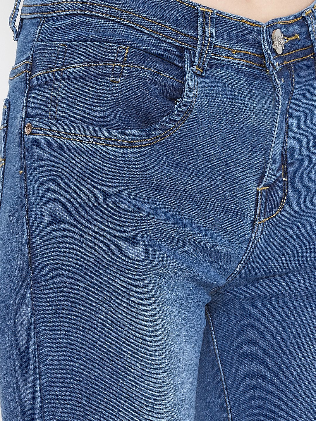 High Waist Boot Cut Bata Blue Jeans - NiftyJeans