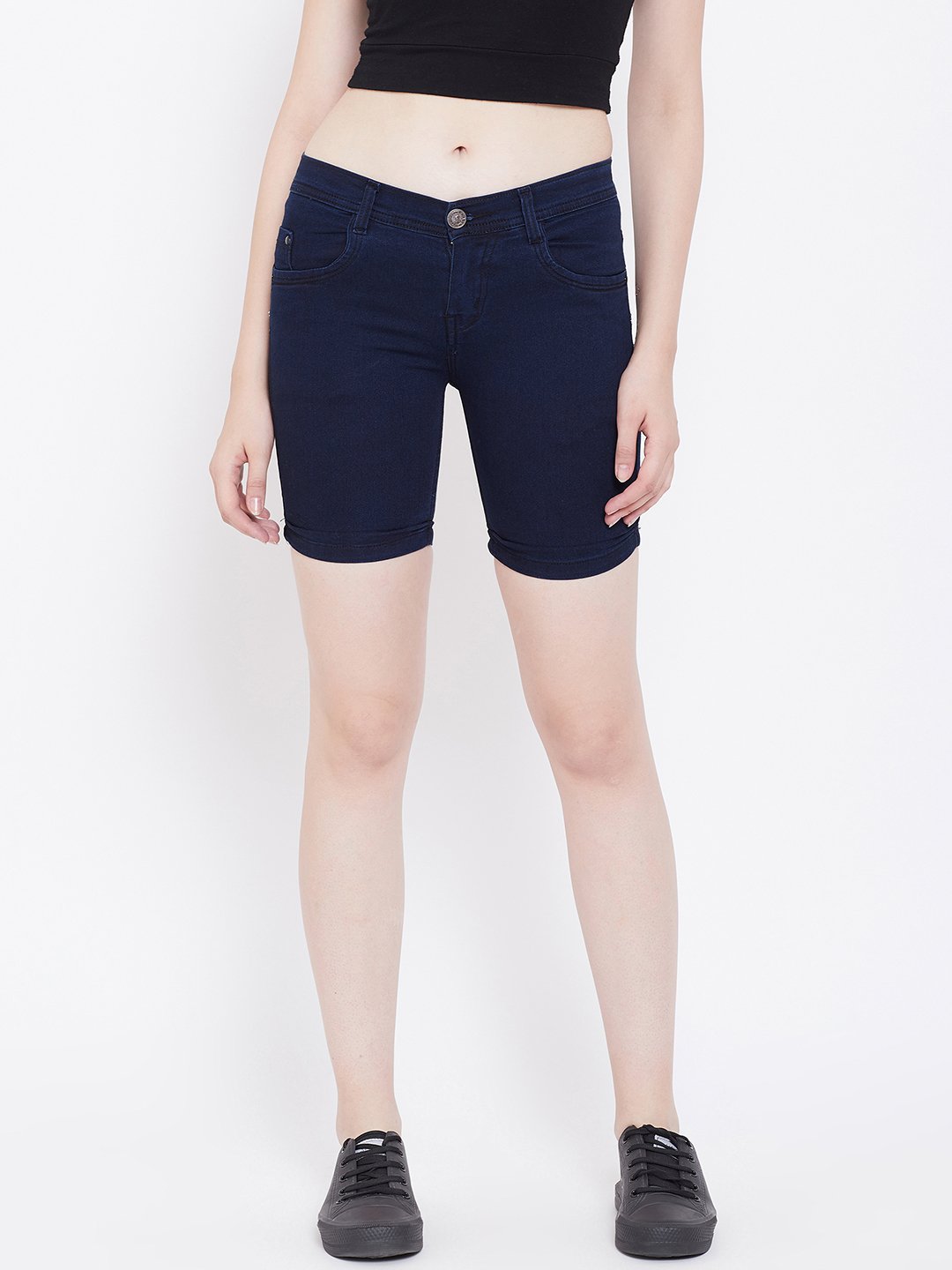 Slim Fit Stretchable Blue Shorts - NiftyJeans