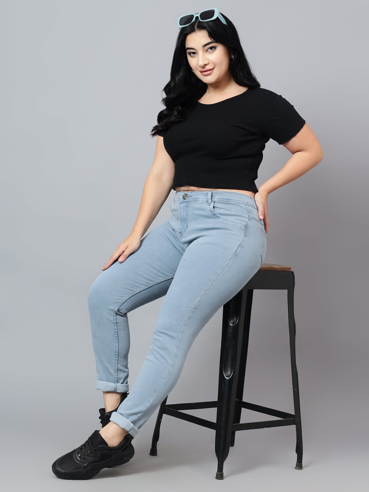 Plus size skinny fit jeans 4/1 satin weave