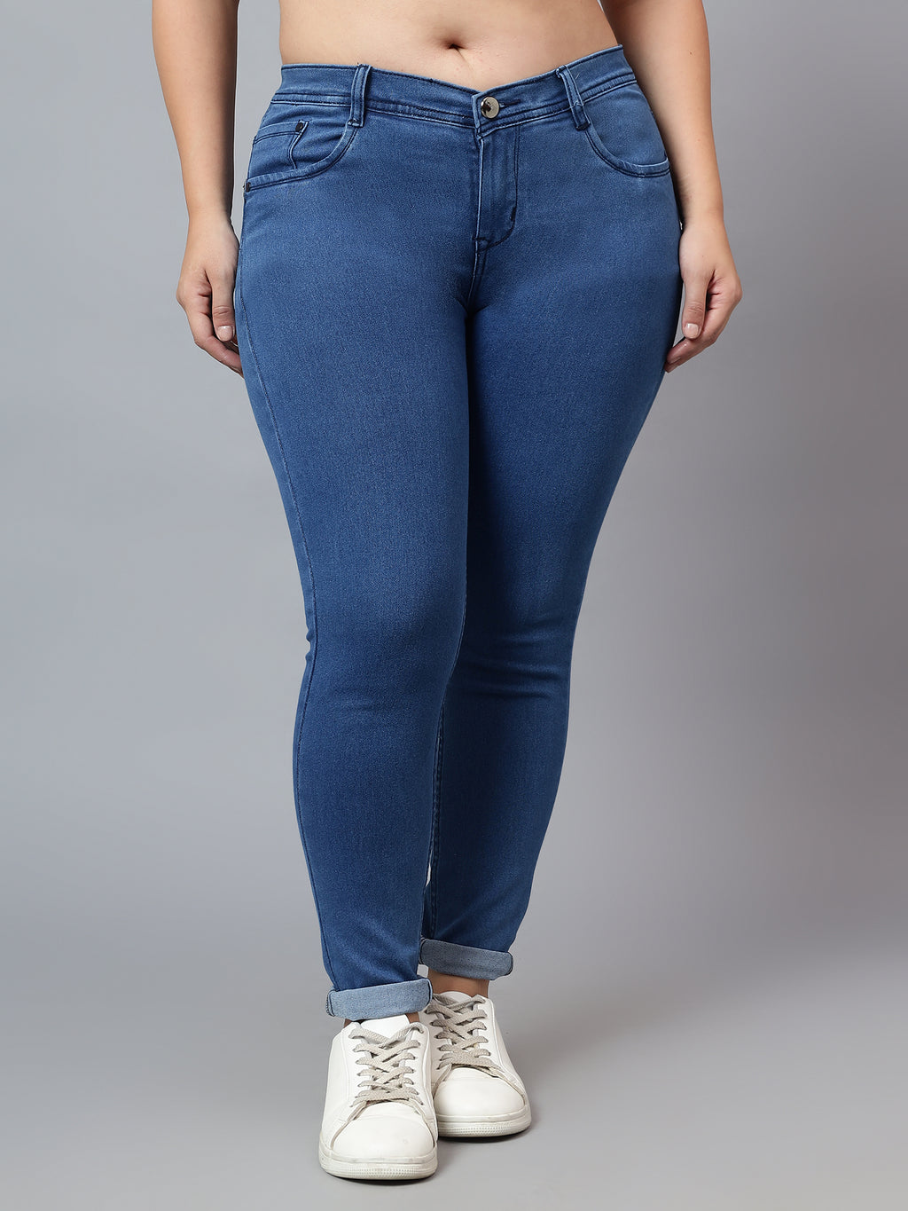 Plus size skinny fit jeans 4/1 satin weave