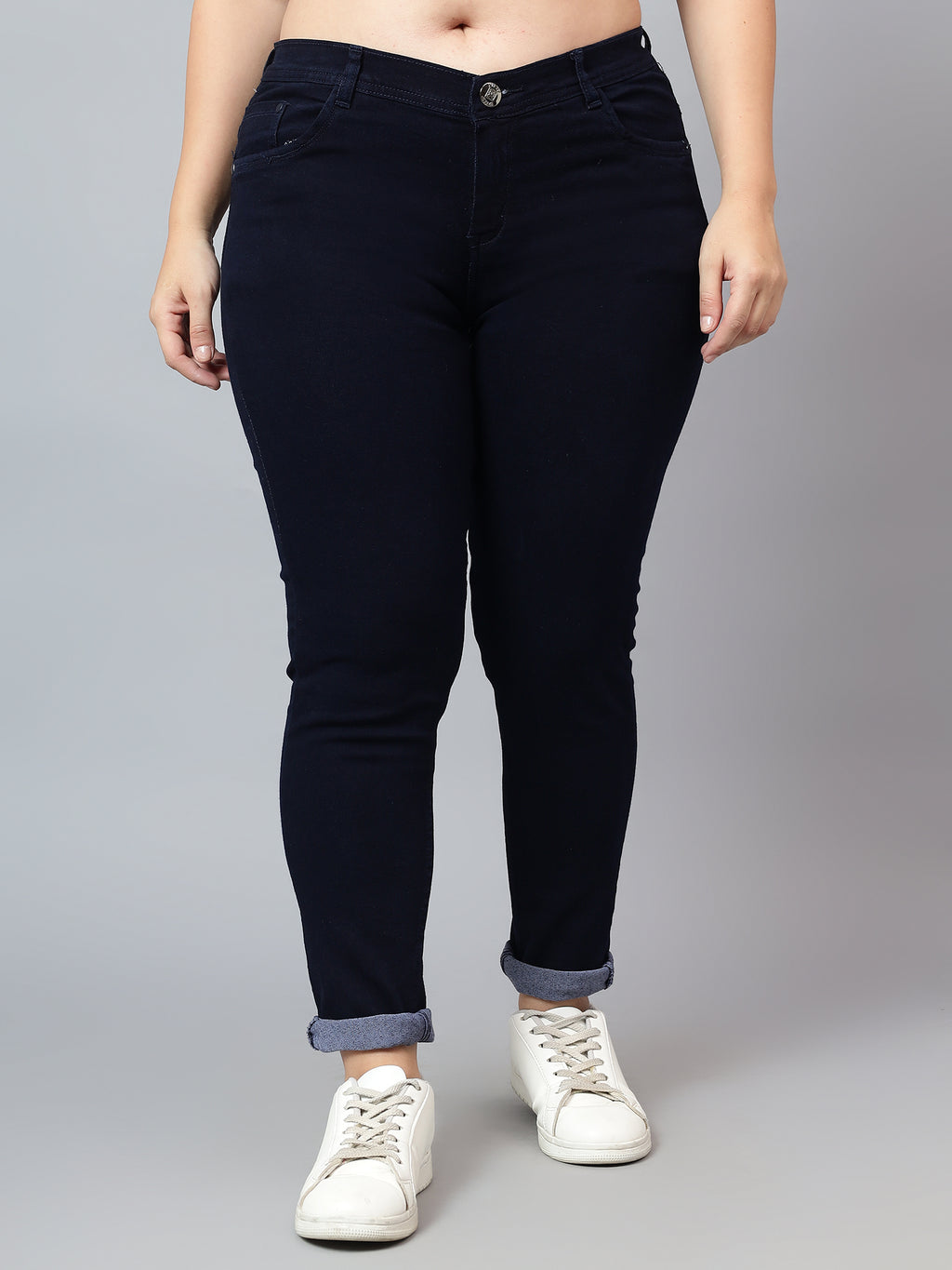 Plus size skinny fit jeans 4/1 satin weave