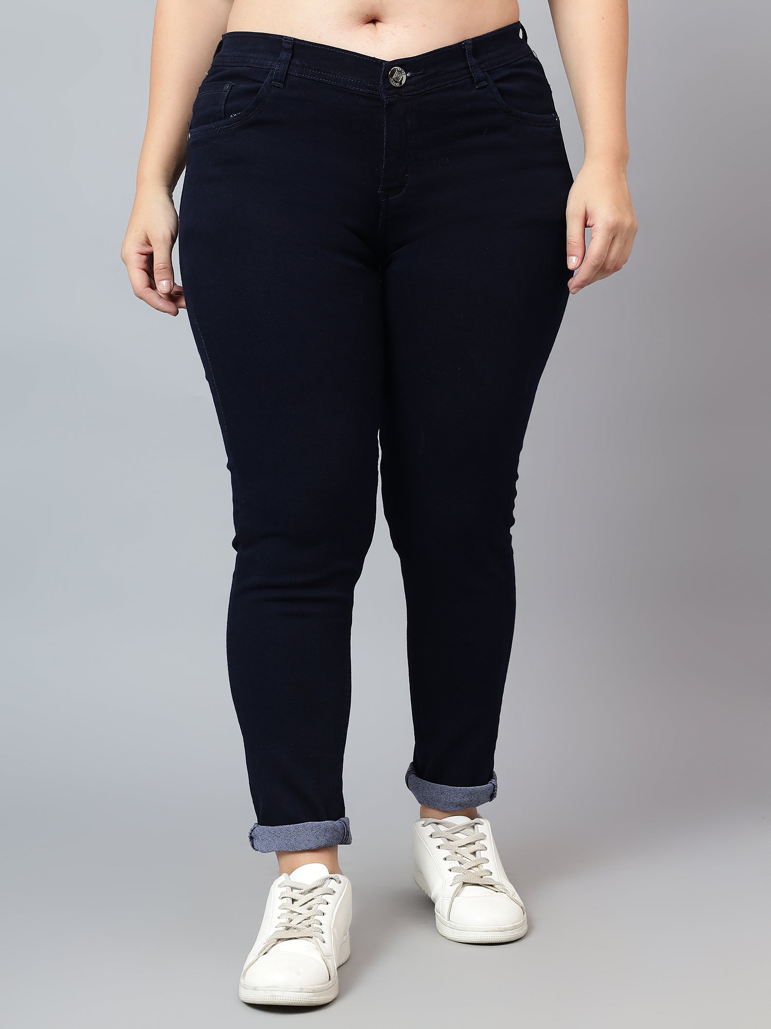 Plus size skinny fit jeans 4/1 satin weave