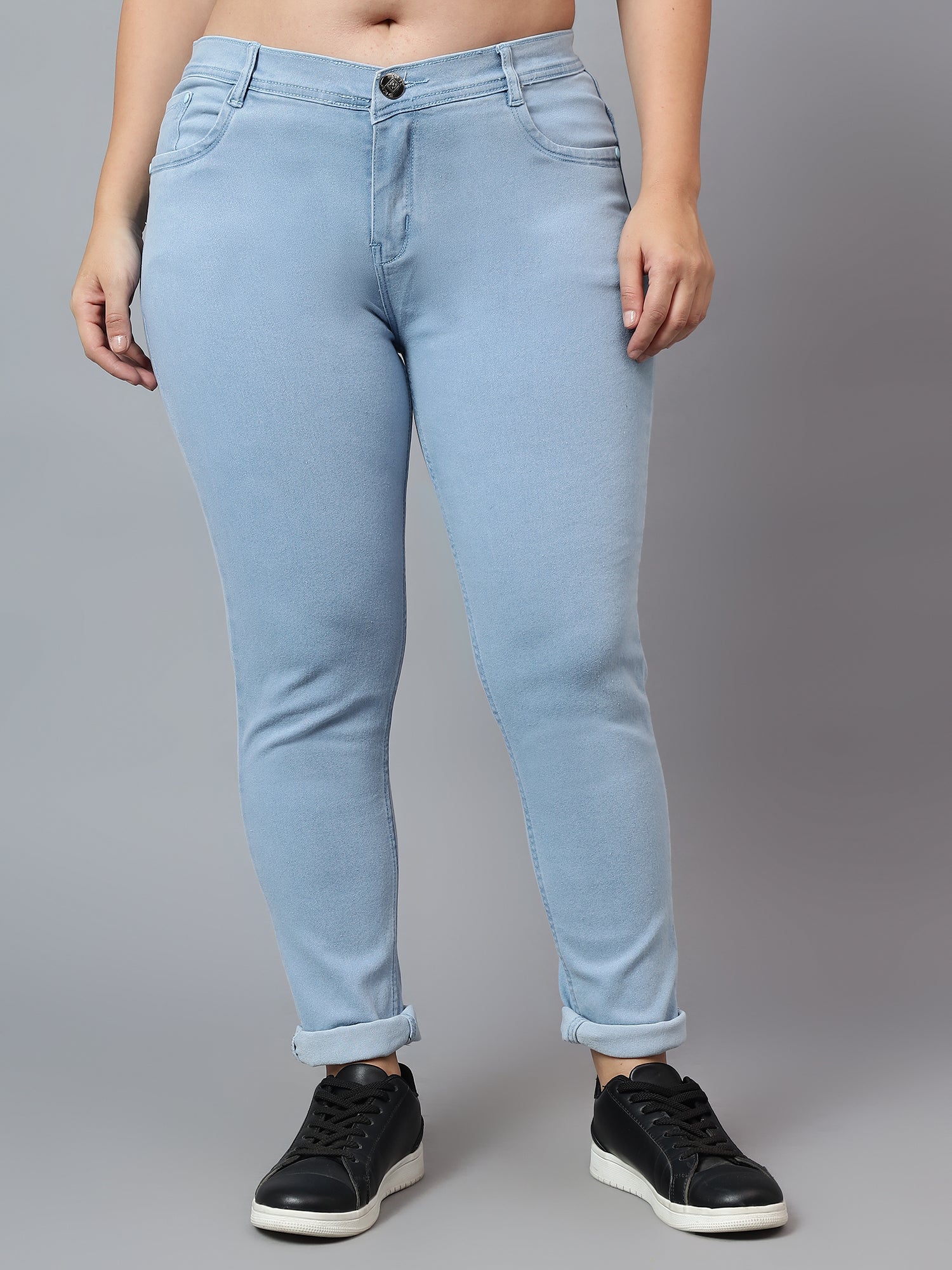Plus size skinny fit jeans 4/1 satin weave