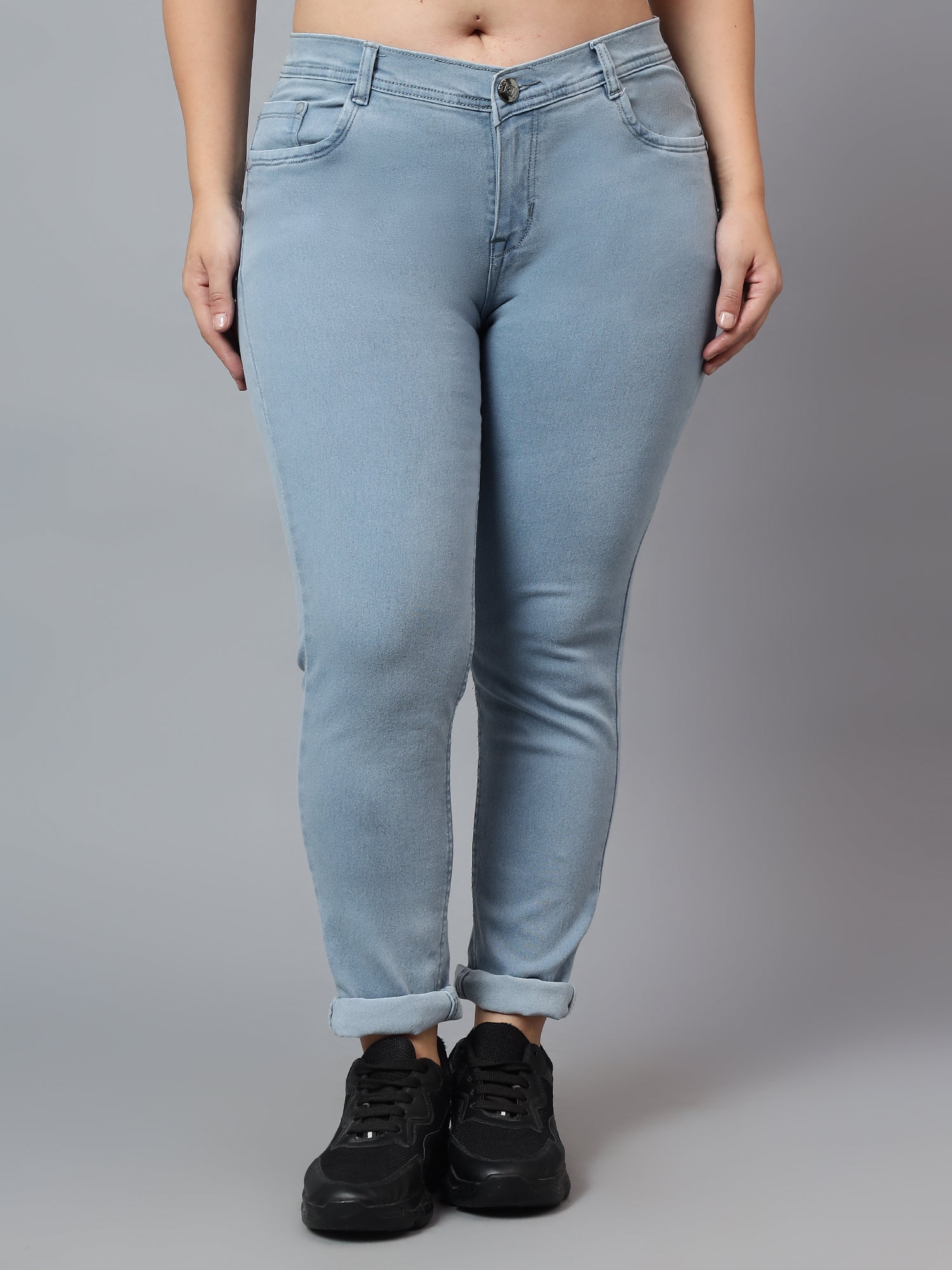 Plus size skinny fit jeans 4/1 satin weave