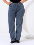 Plus size straight fit jeans knitted fabric
