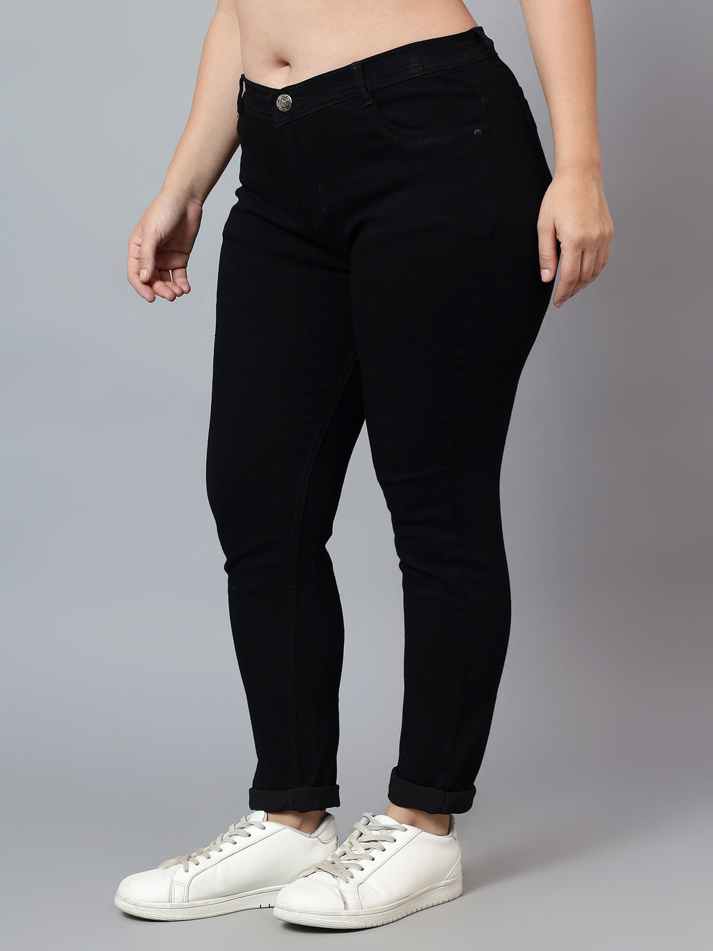 Plus size skinny fit jeans 4/1 satin weave