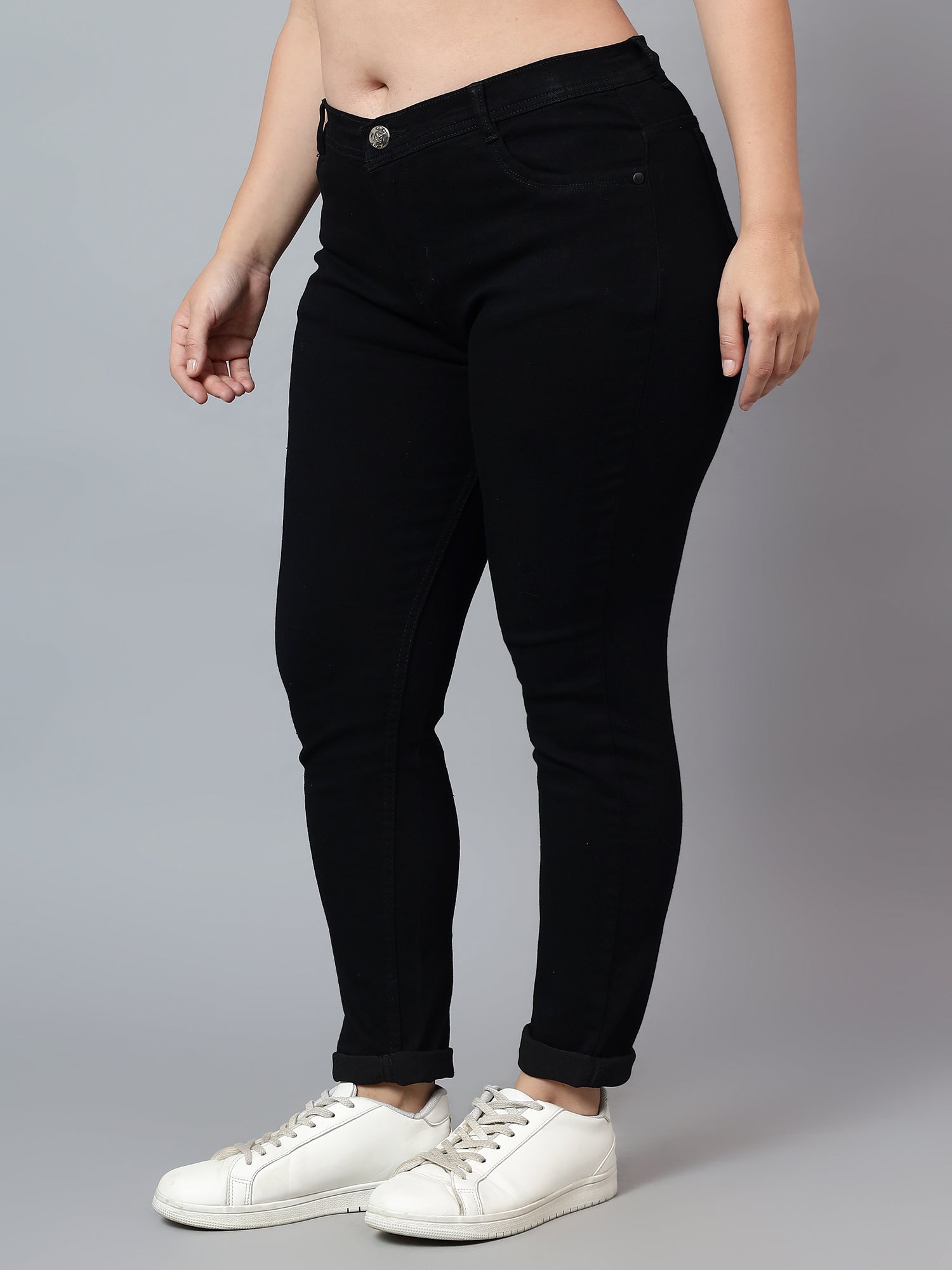 Plus size skinny fit jeans 4/1 satin weave
