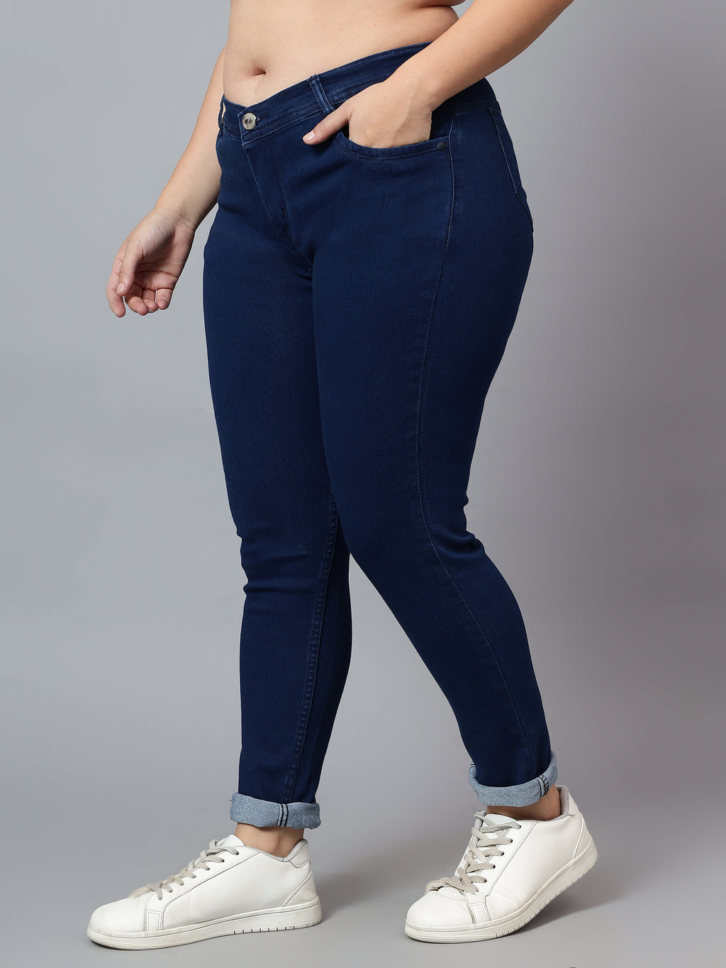 Plus size skinny fit jeans 4/1 satin weave