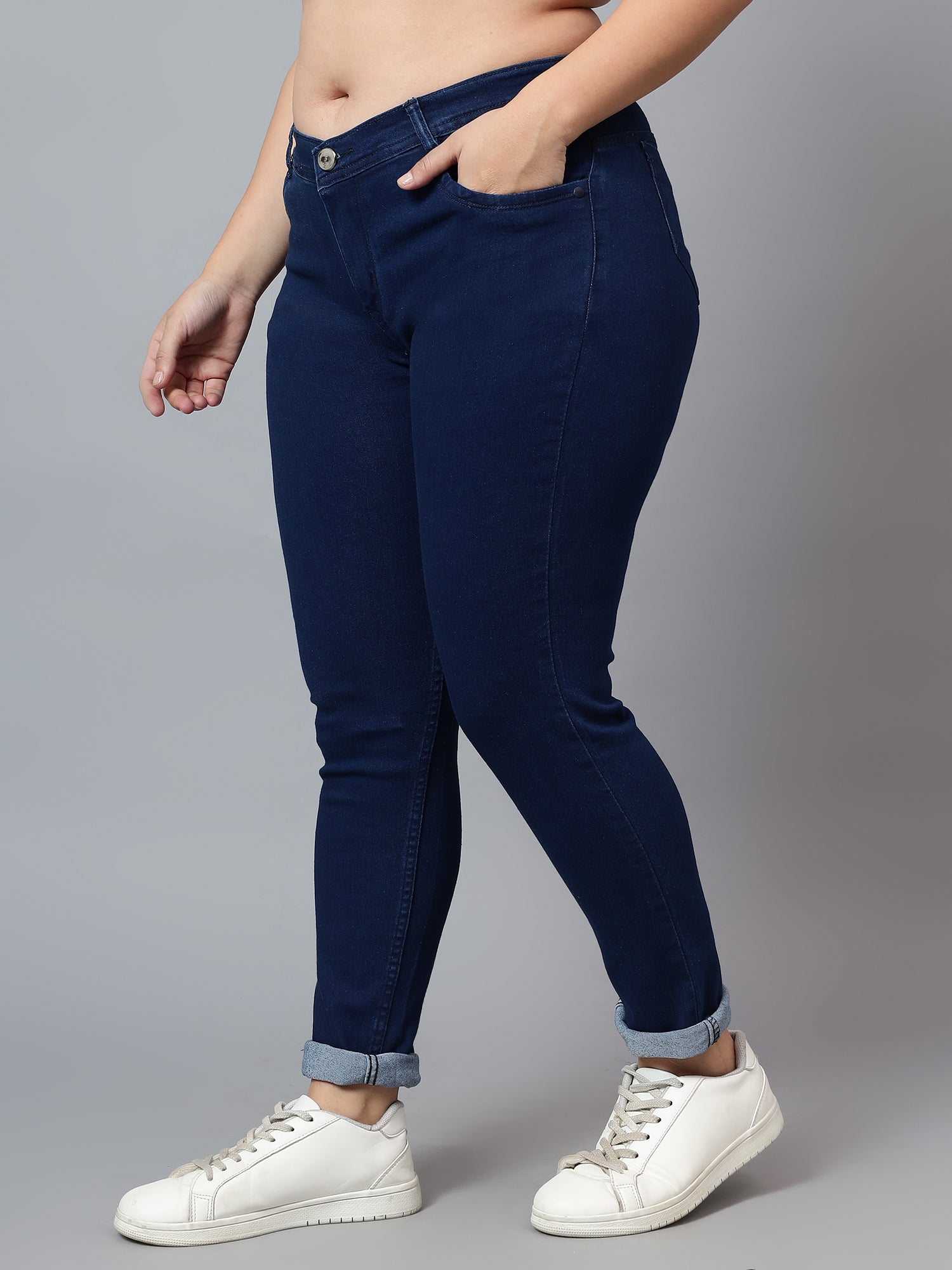 Plus size skinny fit jeans 4/1 satin weave