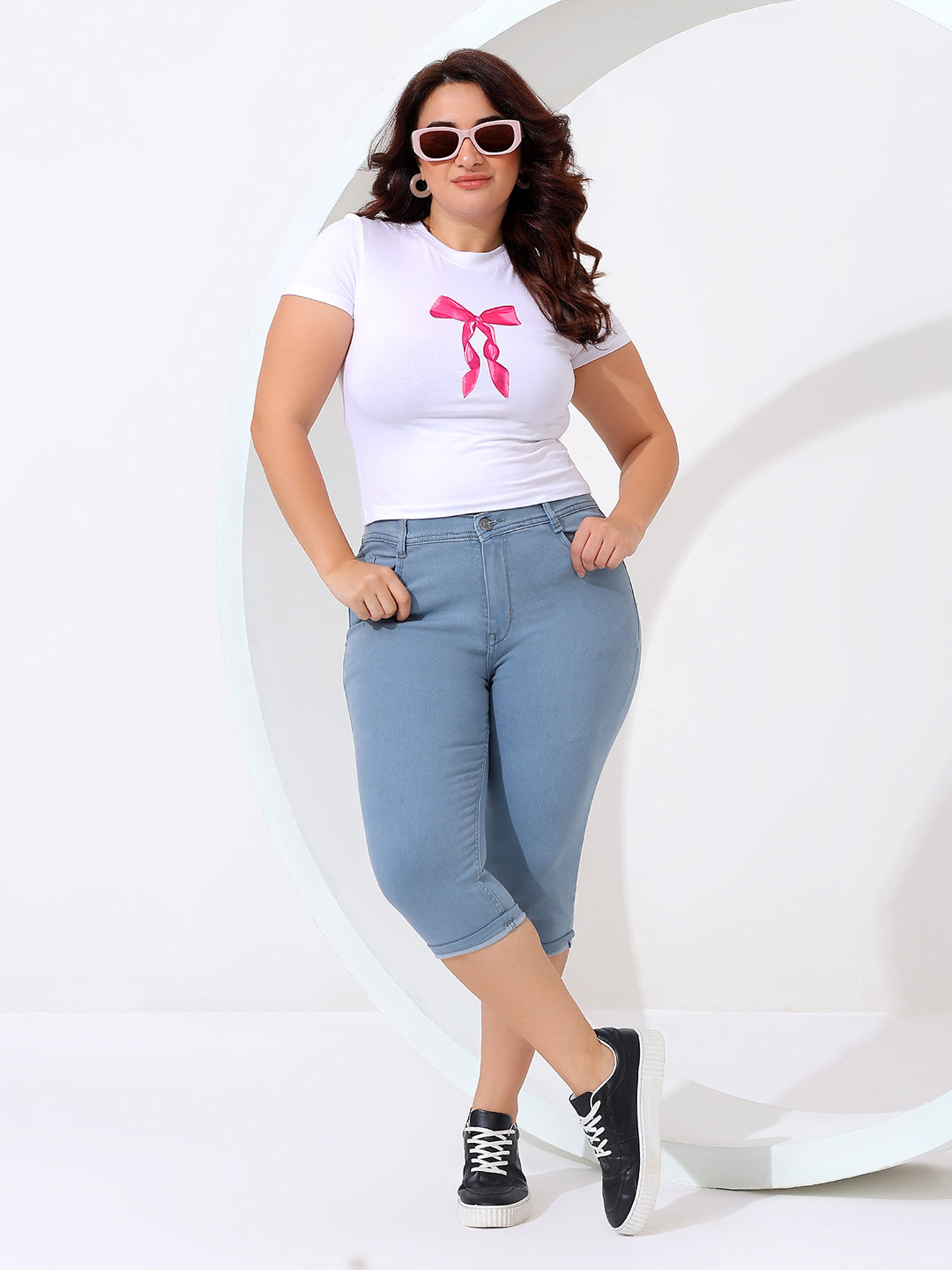Plus Size Skinny Fit Capris