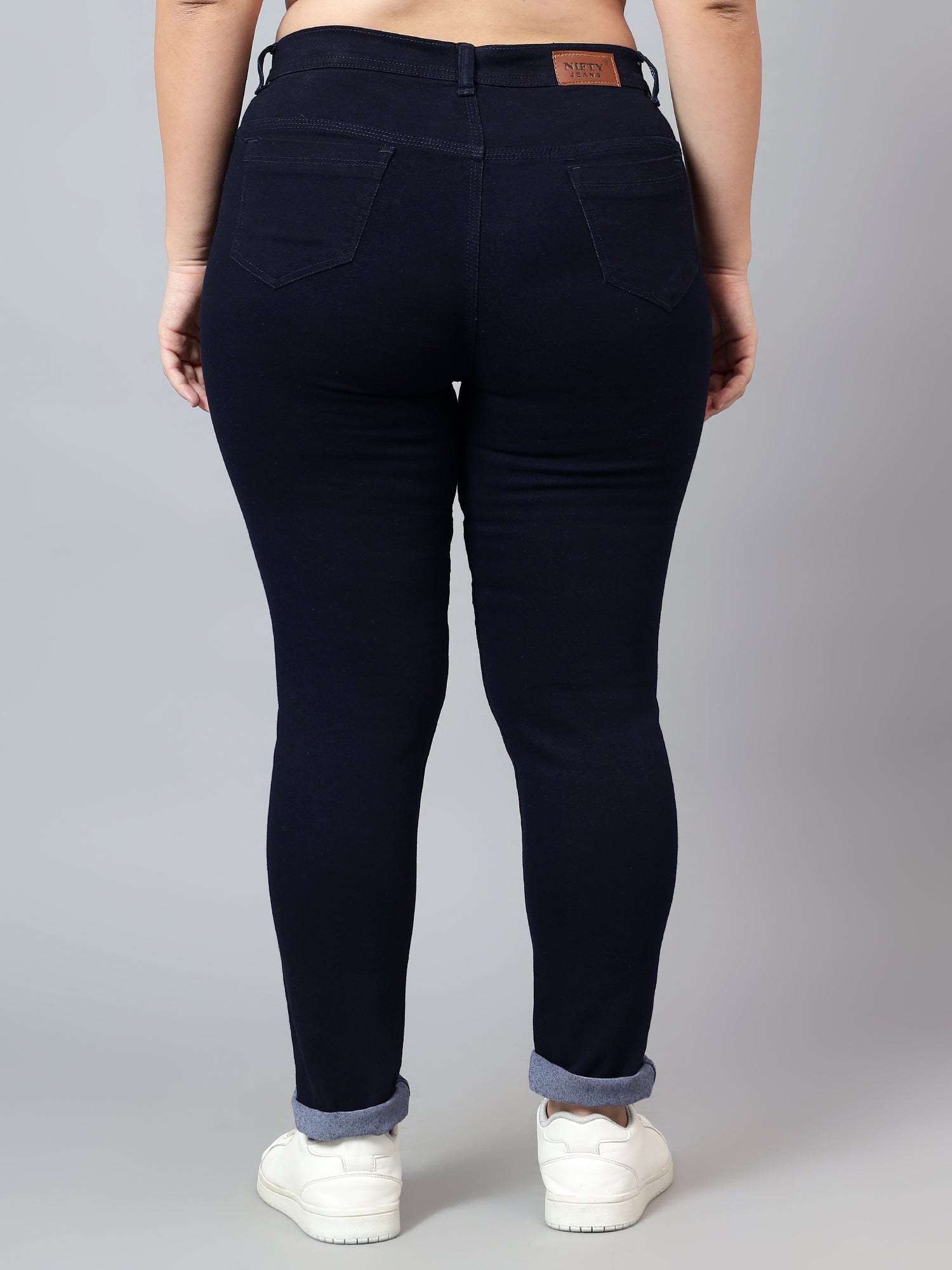 Plus size skinny fit jeans 4/1 satin weave