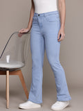 Bell bottom jeans knitted fabric