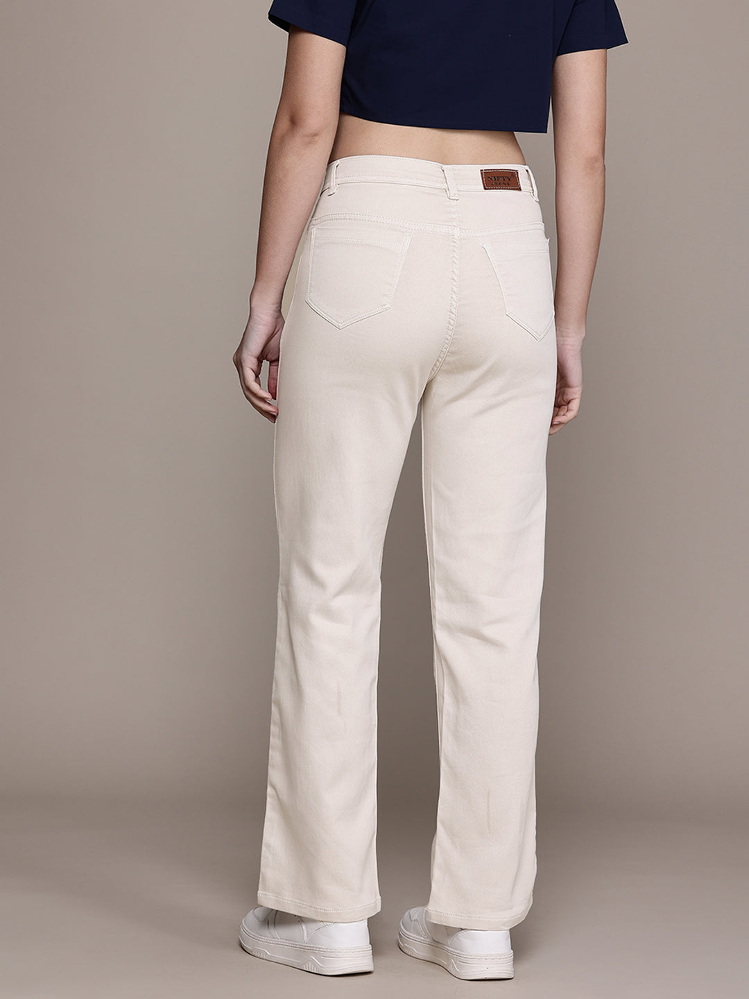 Straight Fit Color Jeans Knitted Fabric