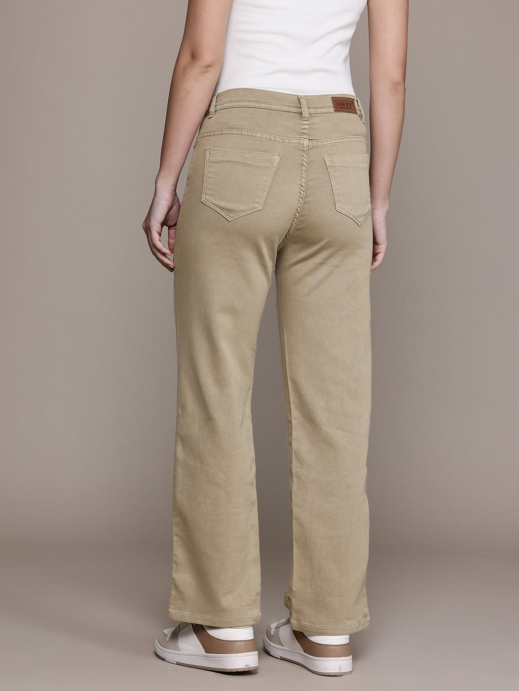 Straight Fit Color Jeans Knitted Fabric