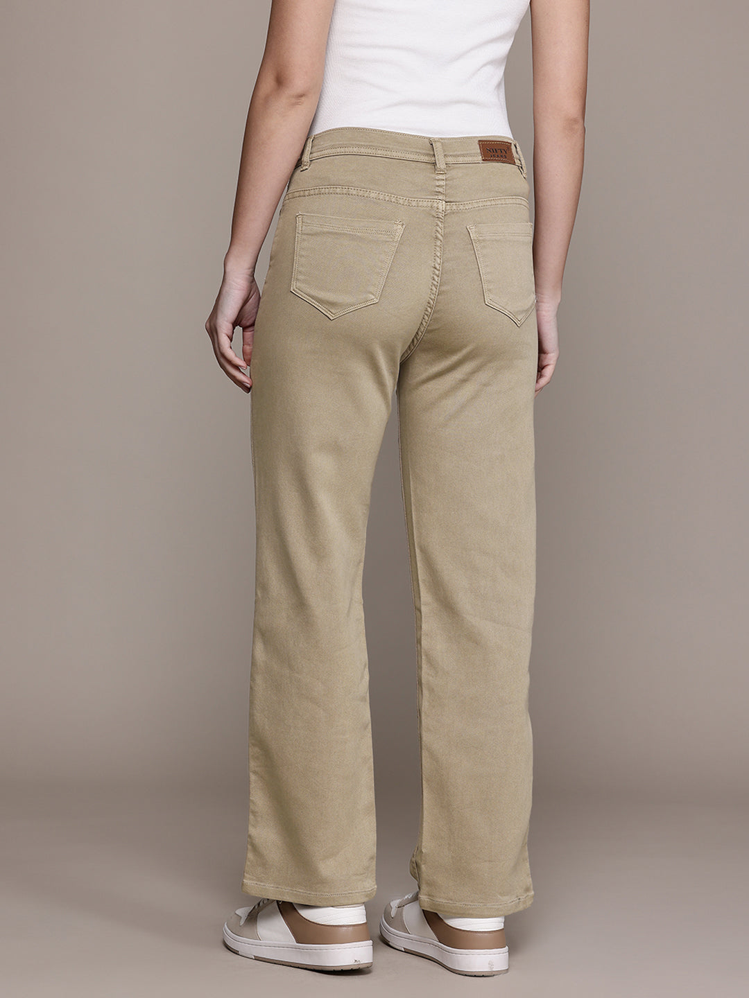 Straight Fit Color Jeans Knitted Fabric