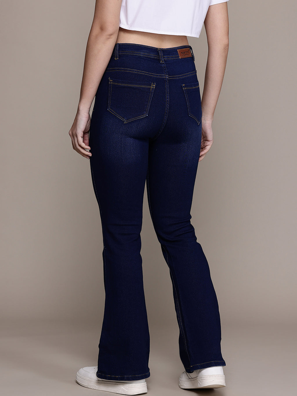 Bell bottom jeans knitted fabric