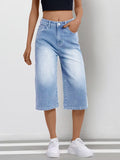 Denim Stretchable Baggy Fit Capris