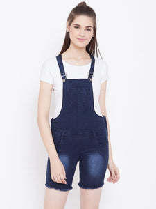 Stretchable Blue Shorts Dungarees - NiftyJeans