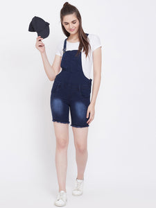 Stretchable Blue Shorts Dungarees - NiftyJeans