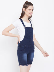 Stretchable Blue Shorts Dungarees - NiftyJeans