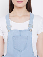Load image into Gallery viewer, Stretchable Sky Blue Capri Dungarees - NiftyJeans
