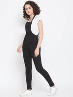 Load image into Gallery viewer, Slim Fit Stretchable Black Dungarees - NiftyJeans
