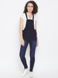 Slim Fit Stretchable Blue Dungarees - NiftyJeans