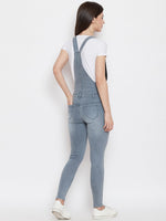 Load image into Gallery viewer, Slim Fit Stretchable Grey Dungarees - NiftyJeans
