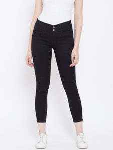 Mid Rise Ankle Length Black Jeans - NiftyJeans
