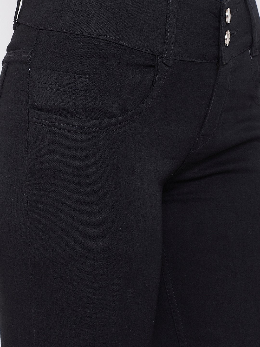 Mid Rise Ankle Length Black Jeans - NiftyJeans