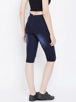 Load image into Gallery viewer, High Waist 5 Button Blue Capris - NiftyJeans
