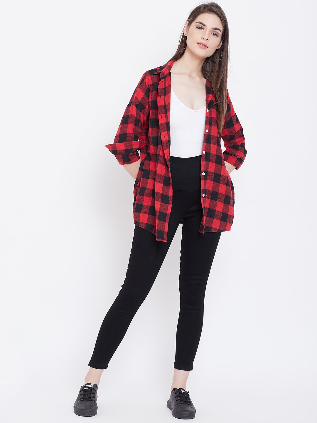 High Waist Stretchable Black Jeggings - NiftyJeans